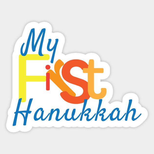 My First Hanukkah Blue Orange Sticker by sigdesign